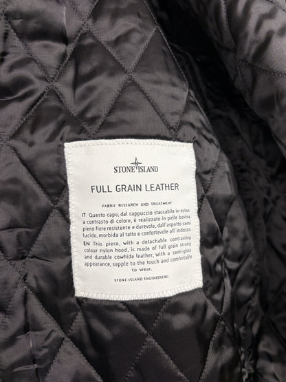 Giacca Helicopter Full Grain Leather Stone Island x Supreme (nuova con cartellino) - Taglia L