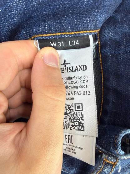 Blue Stone Island Denim Shorts - Size W31
