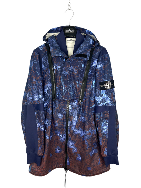 Giacca con cappuccio blu Stone Island Printed Heat Reactive Thermosensitive Fabric - Taglia L