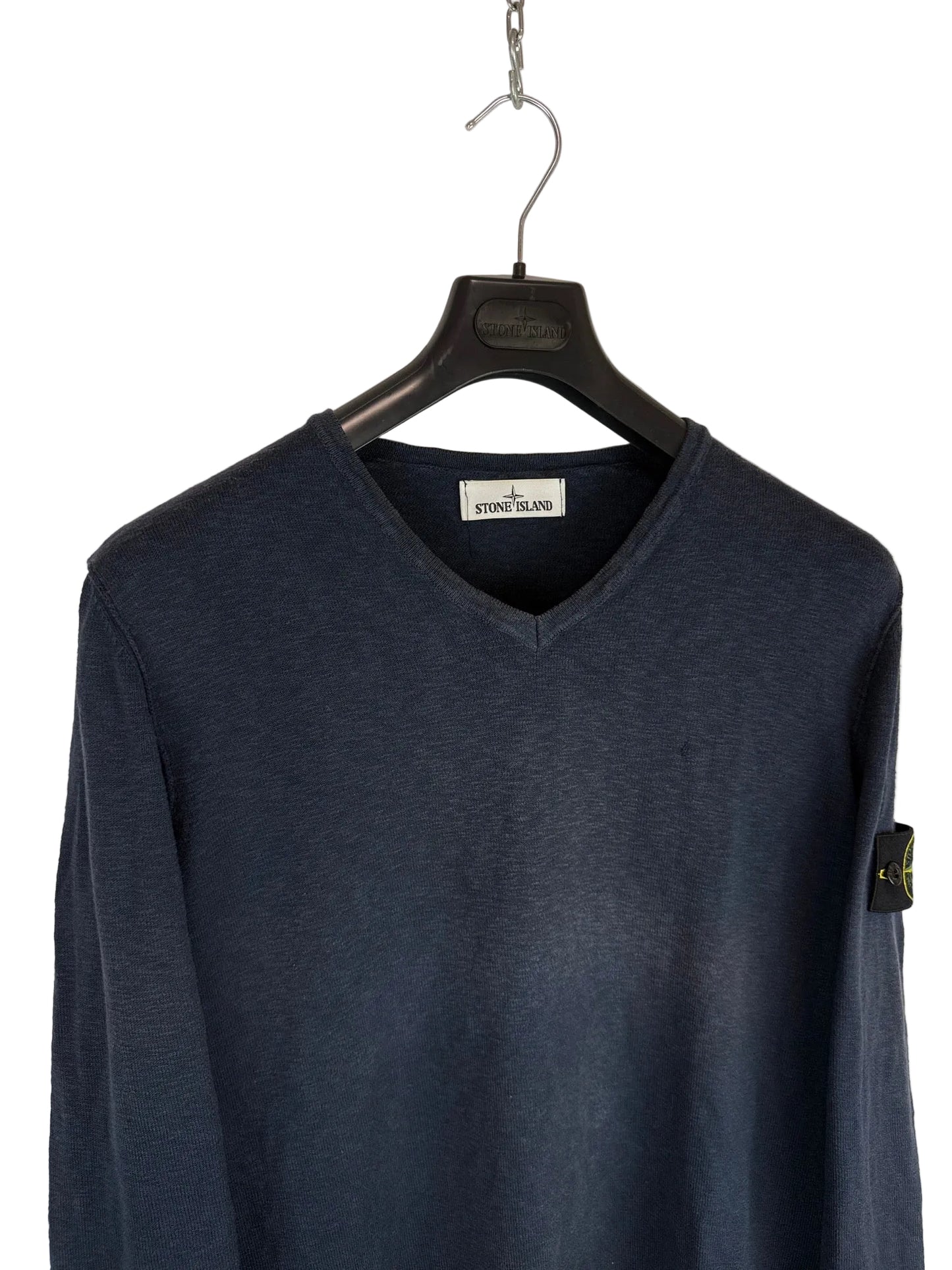 Maglione blu con scollo a V Stone Island - Taglia XL