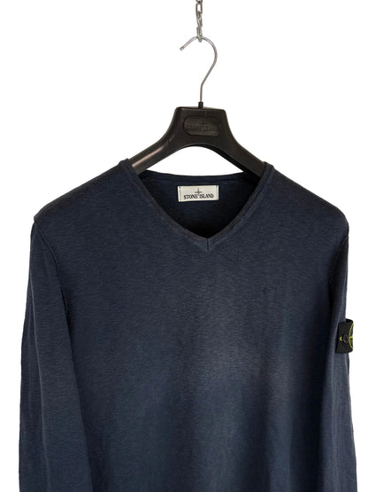 Maglione blu con scollo a V Stone Island - Taglia XL