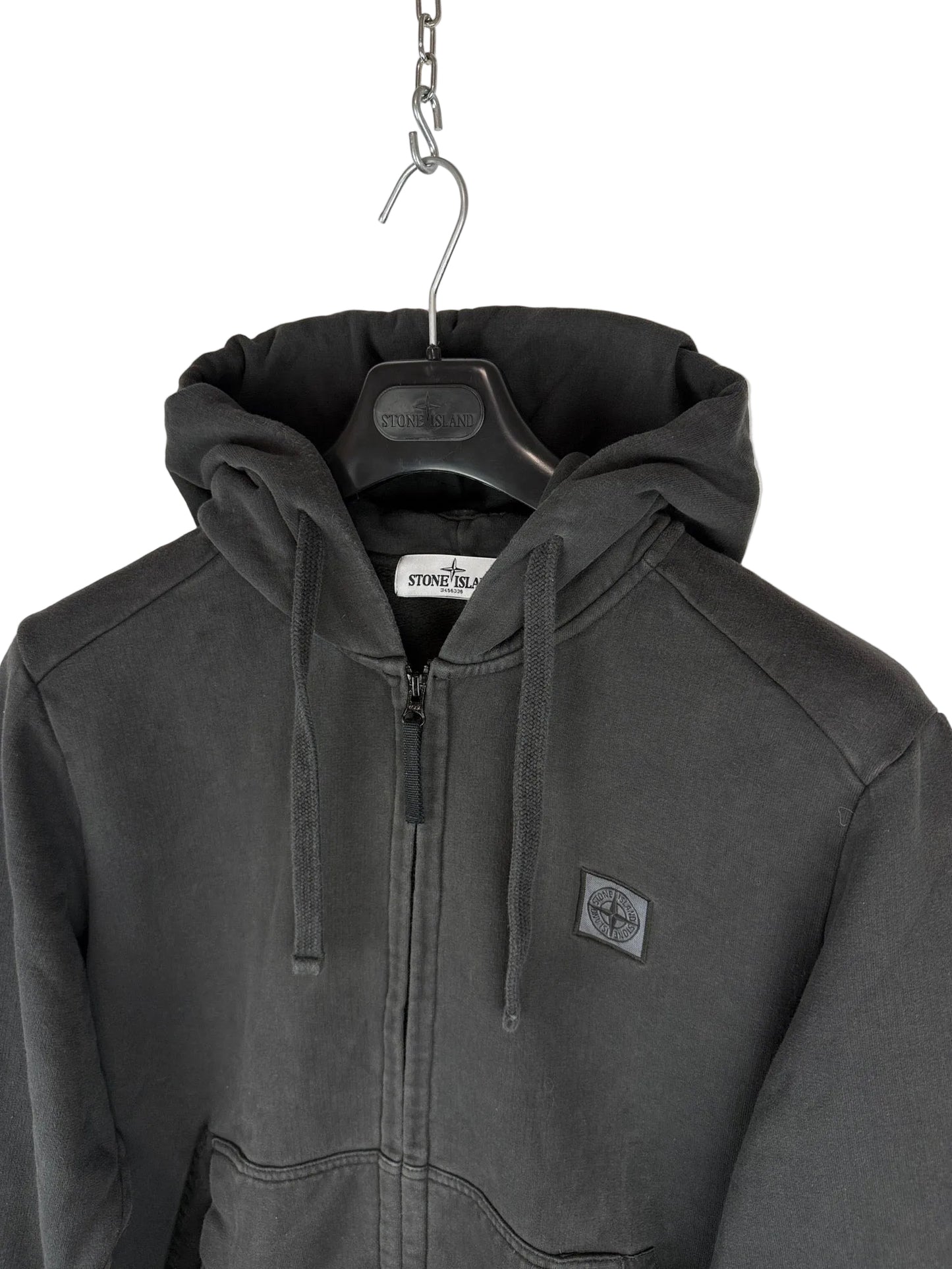 Felpa nera con zip e cappuccio Stone Island - Taglia XL