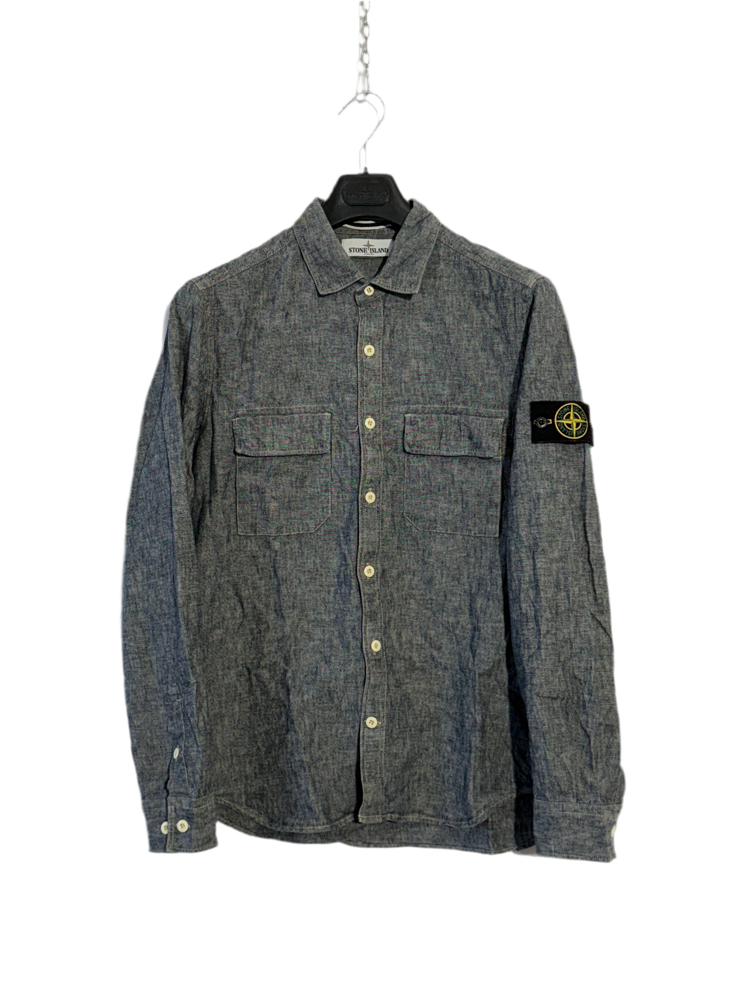 Camicia Vintage grigia in lino Stone Island - Taglia L