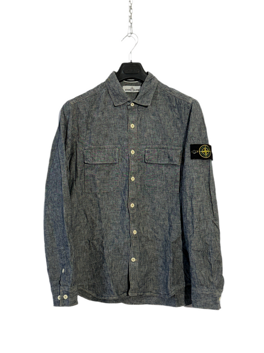Camicia Vintage grigia in lino Stone Island - Taglia L