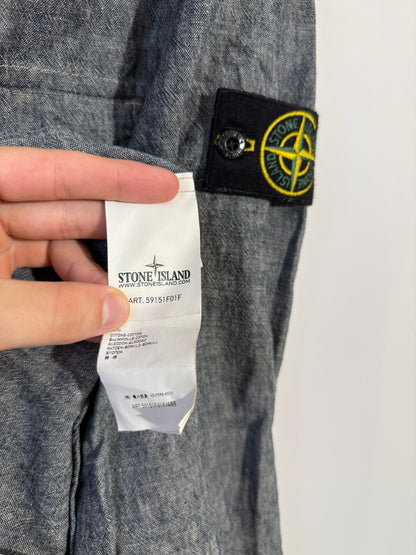 Camicia Vintage grigia in lino Stone Island - Taglia L
