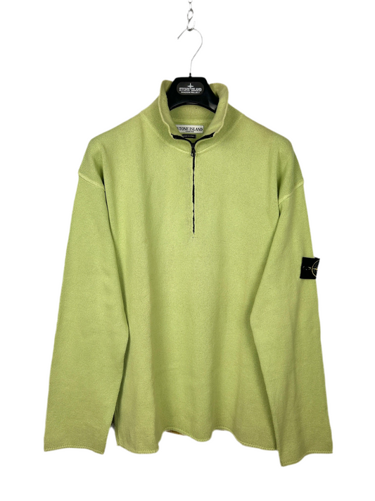 Maglione Vintage verde con zip Stone Island - Taglia XL