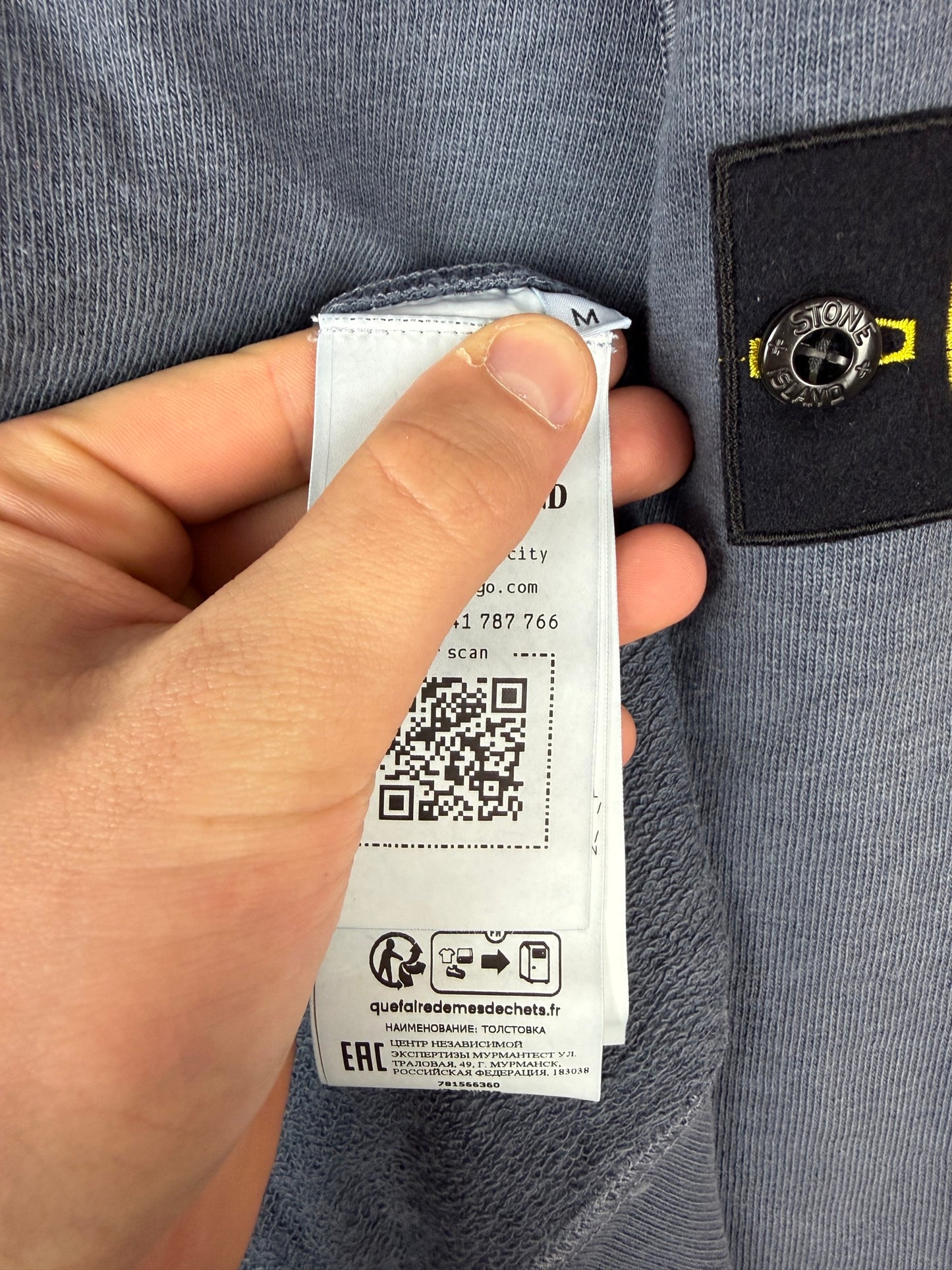 Felpa blu Stone Island (nuova con cartellino) - Taglia M