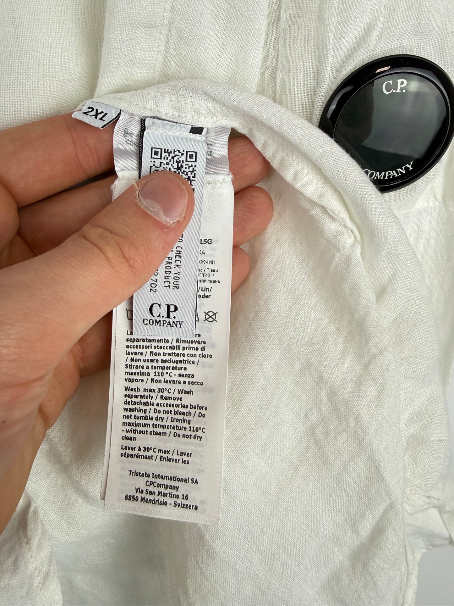 Camicia bianca a maniche lunghe C.P. Company (nuova con cartellino) - Taglia XXL
