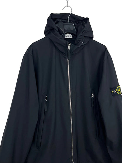 Giacca Light Soft Shell-R blu con zip e cappuccio Stone Island - Taglia 3XL