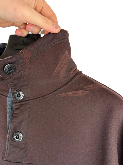 Felpa marrone con cappuccio e bottoni Vintage Stone Island - Taglia XL