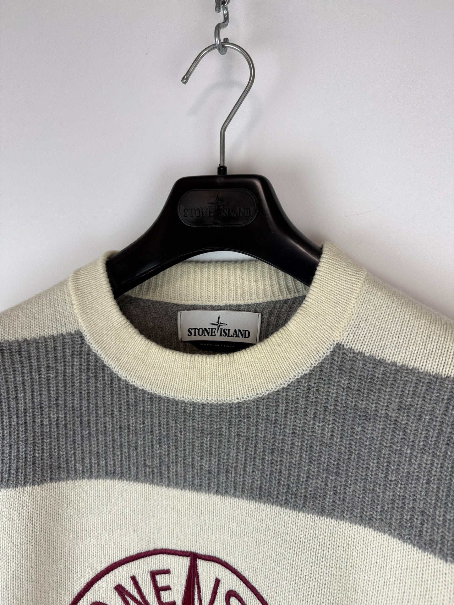 Maglione in lana con logo ricamato Stone Island - Taglia M