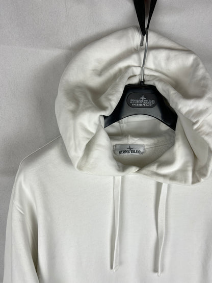 Felpa bianca con cappuccio Stone Island - Taglia XL