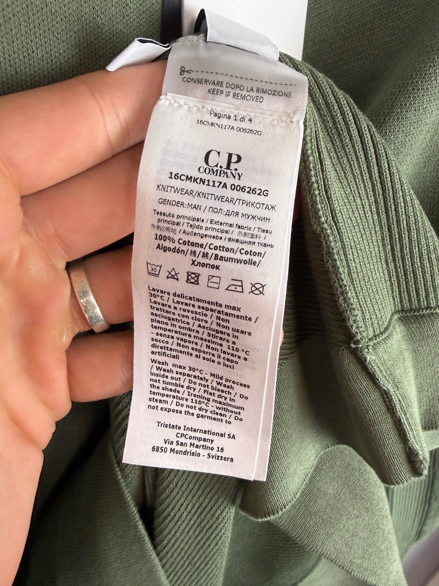 Maglione verde C.P. Company (nuovo con cartellino) - Taglia XL