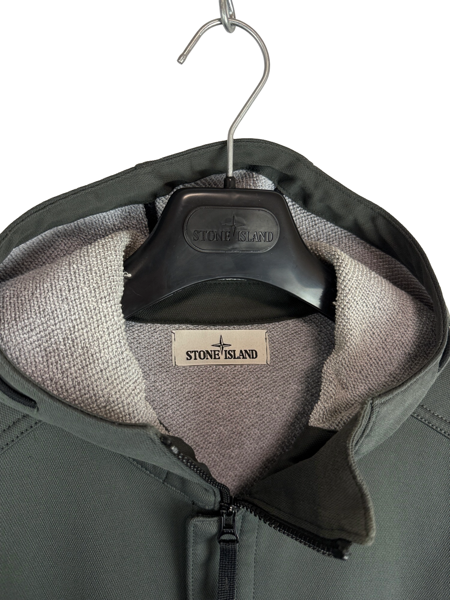 Giacca Soft Shell-R Terry verde petrolio con zip e cappuccio Stone Island - Taglia L