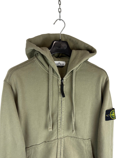 Felpa verde kaki con zip e cappuccio Stone Island - Taglia XL