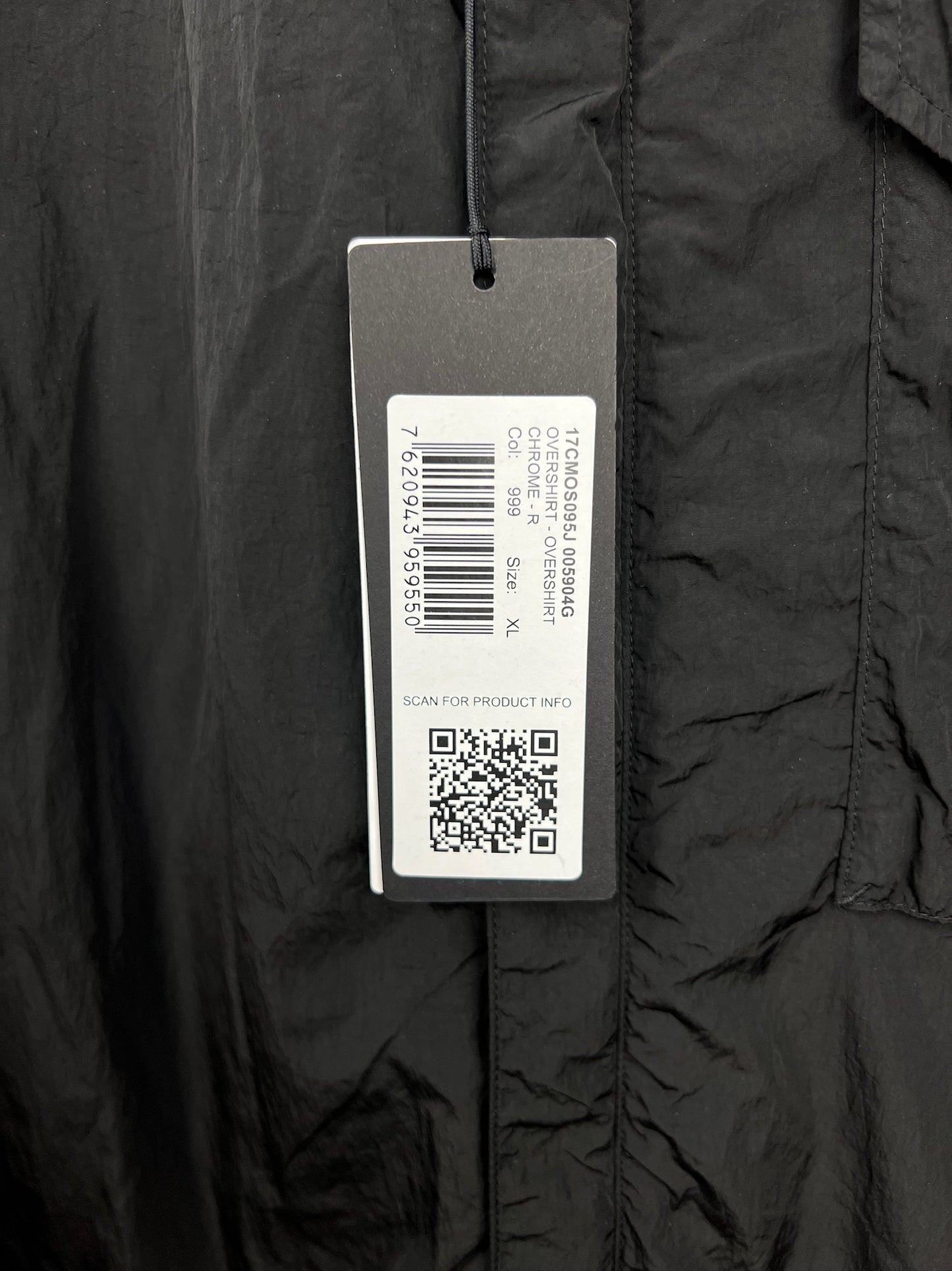 Giacca Chrome-R nera in nylon C.P. Company (nuova con cartellino) - Taglia XL