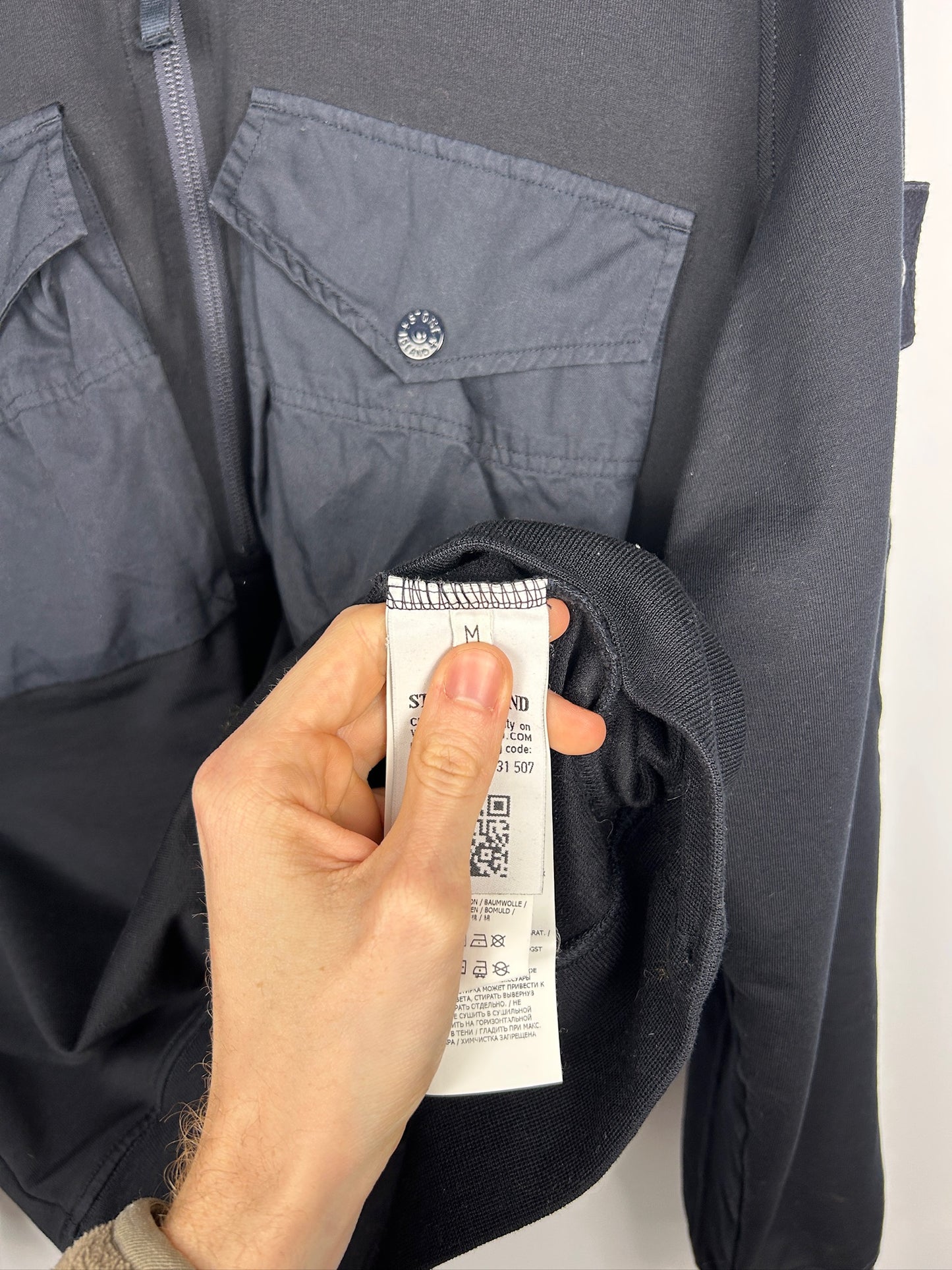 Felpa a mezza zip con cappuccio Ghost blu navy Stone Island - Taglia M