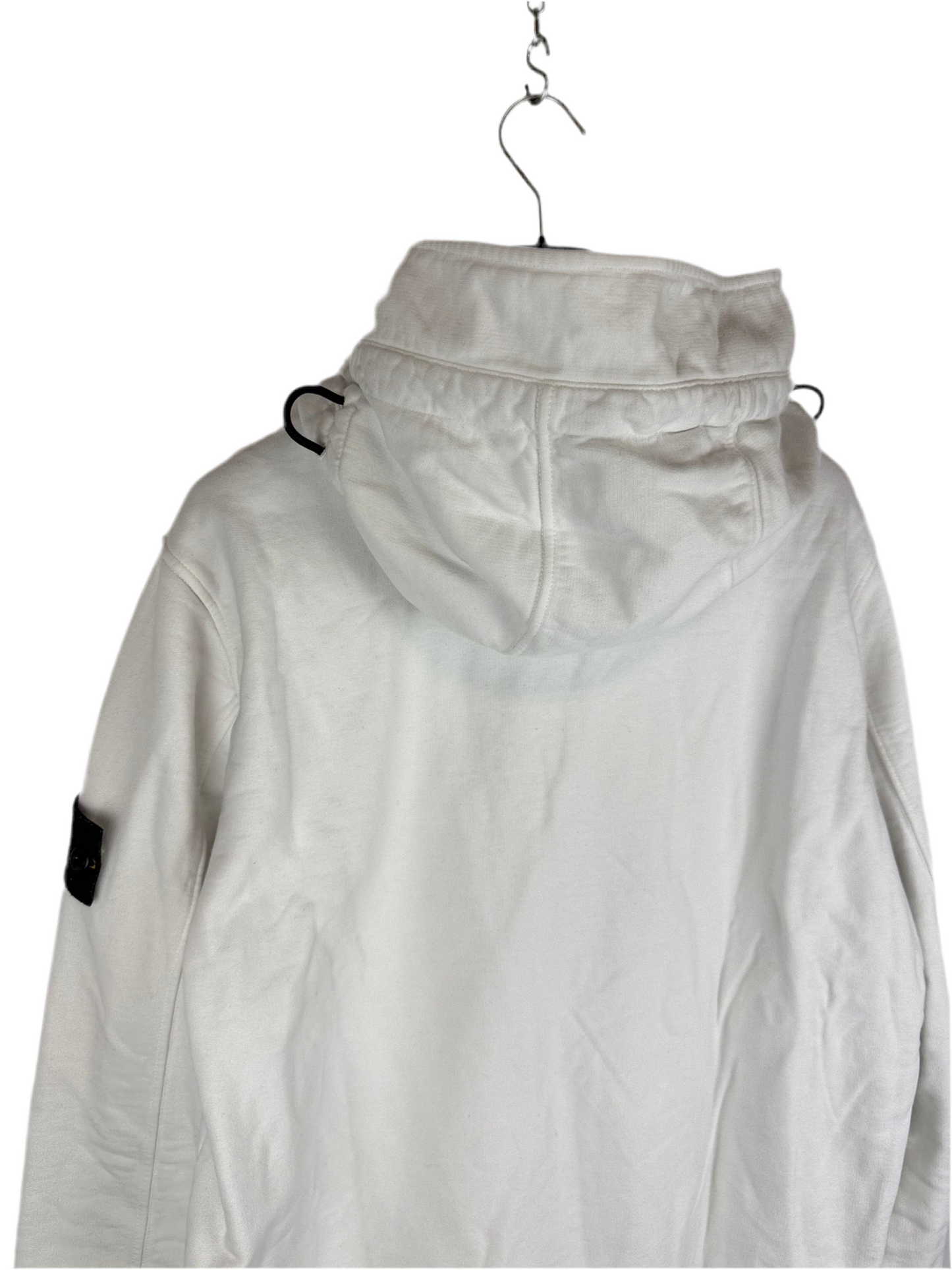 Felpa bianca con zip e cappuccio Stone Island - Taglia XL
