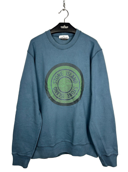 Felpa con logo in gomma 3D blu Stone Island - Taglia XXL