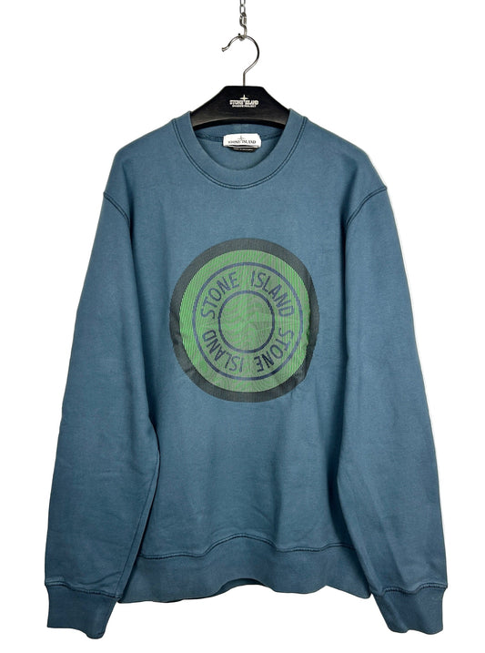Felpa con logo in gomma 3D blu Stone Island - Taglia XXL