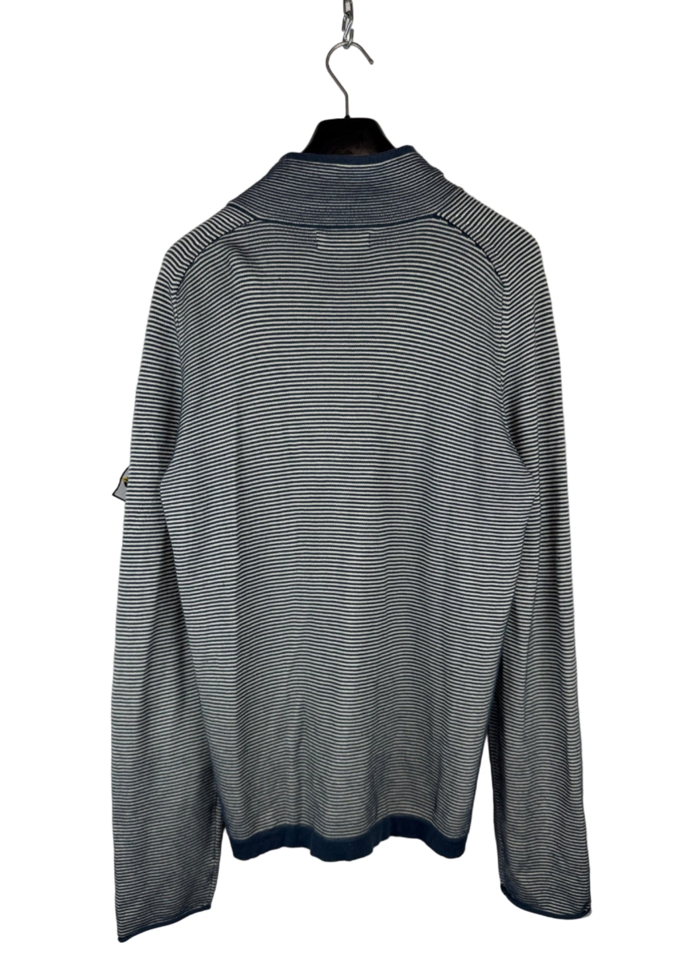 Maglione a righe a mezza zip con Mesh Badge Stone Island - Taglia L