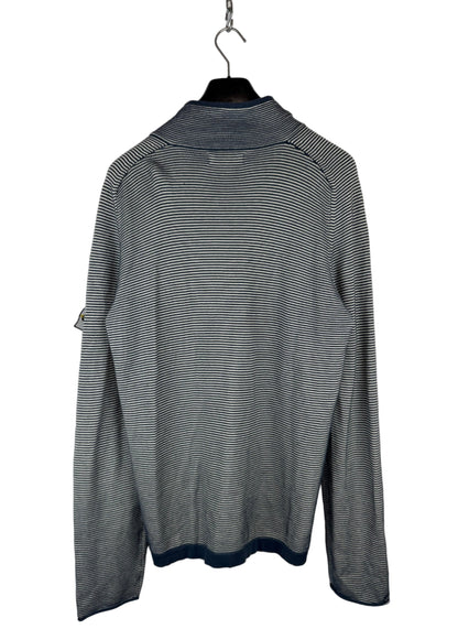 Maglione a righe a mezza zip con Mesh Badge Stone Island - Taglia L
