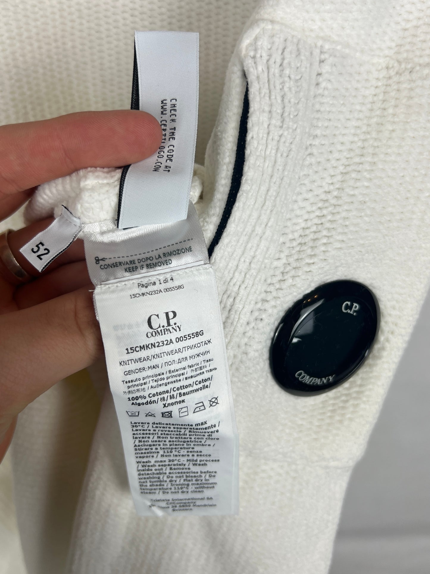 Maglione bianco C.P. Company (nuovo con cartellino) - Taglia L