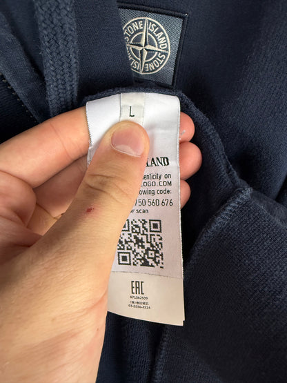 Felpa blu con zip e cappuccio Stone Island - Taglia L