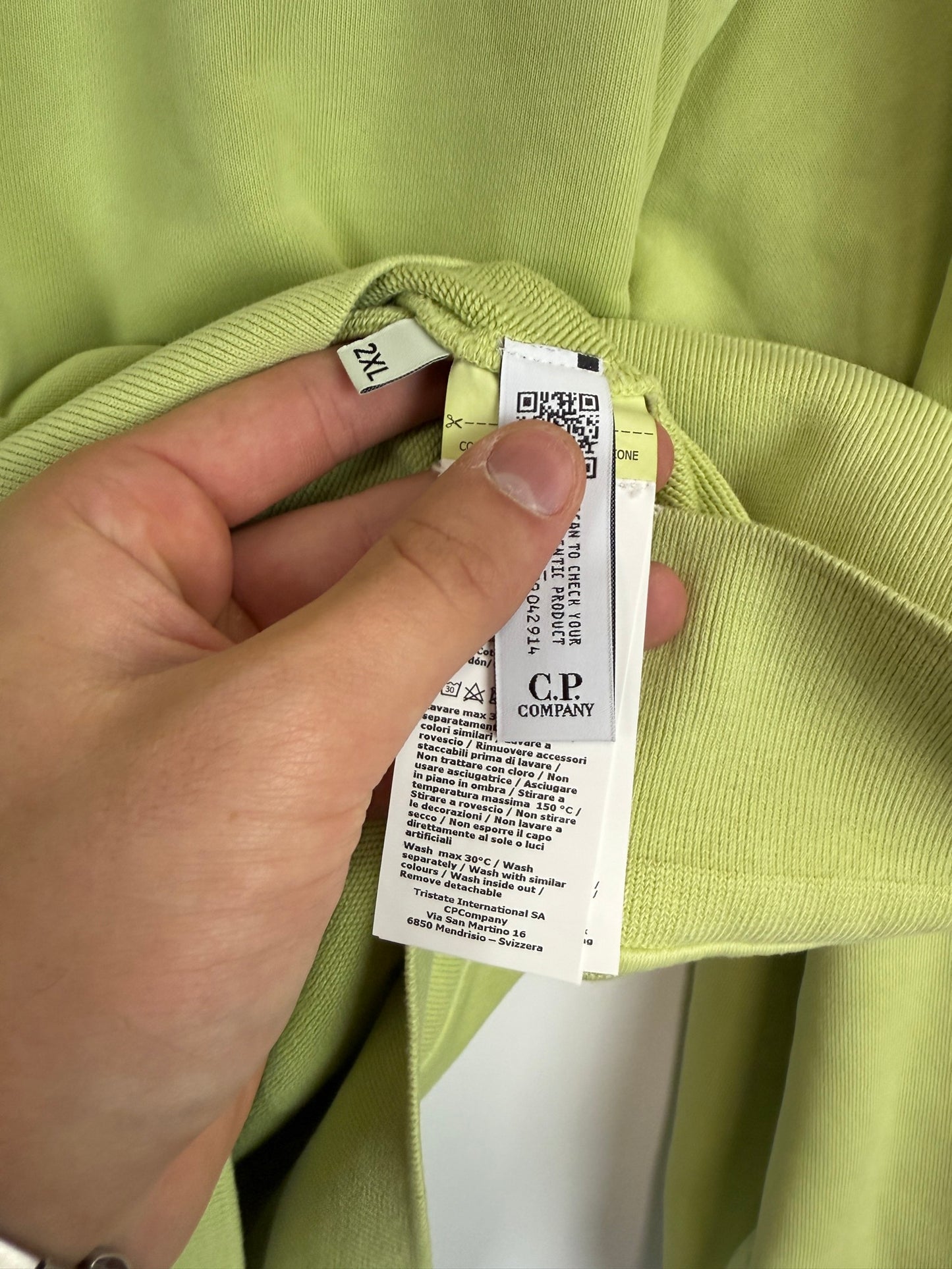 Felpa verde chiaro C.P. Company (nuova con cartellino) - Taglia XXL