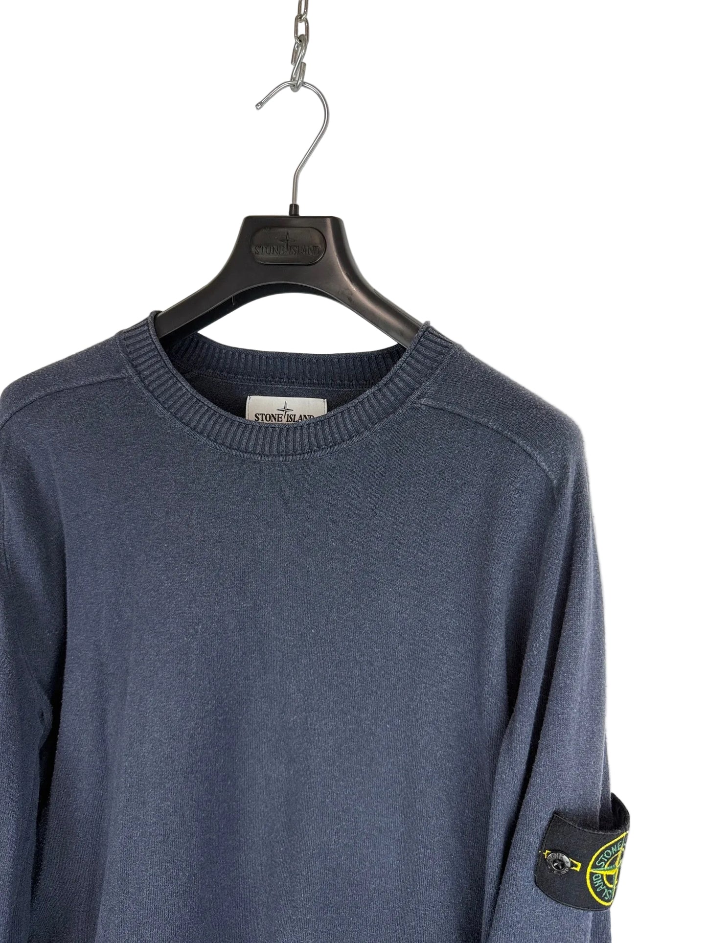 Maglione blu navy con strisce sui polsini Stone Island - Taglia XL