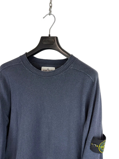 Maglione blu navy con strisce sui polsini Stone Island - Taglia XL