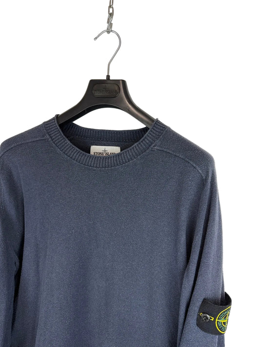 Maglione blu navy con strisce sui polsini Stone Island - Taglia XL
