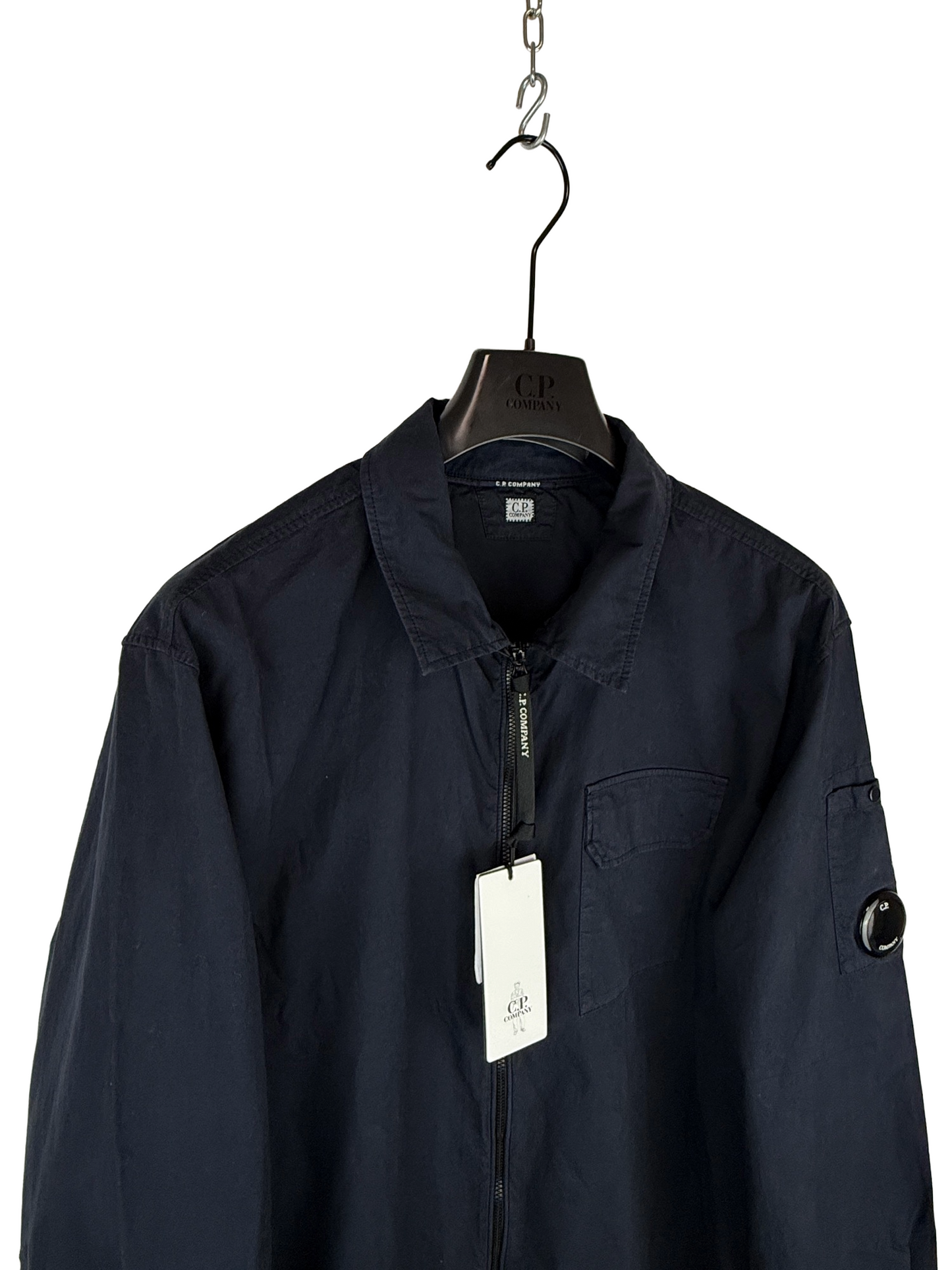 Overshirt blu navy con chiusura a zip C.P. Company (nuova con cartellino) - Taglia XL