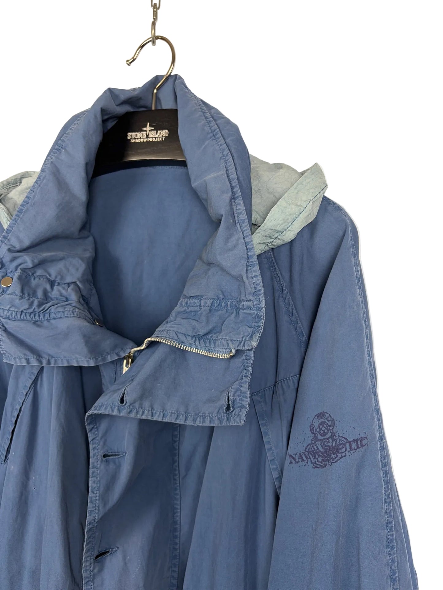 Giacca blu con chiusura zip e bottoni e cappuccio Boneville - Taglia XL