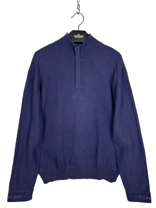 Maglione blu a mezza zip Stone Island - Taglia XL