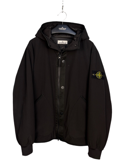 Giacca Soft Shell-R e.dye Technology in Primaloft nera con zip e cappuccio Stone Island - Taglia L