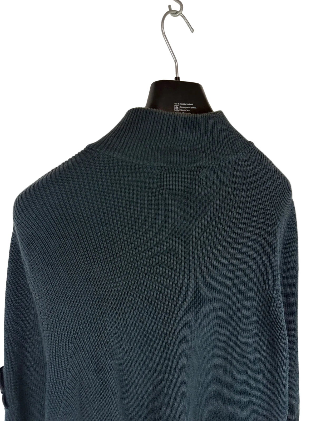 Maglione verde petrolio con zip Stone Island - Taglia M