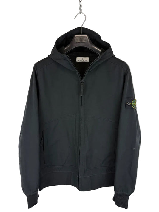 Giacca Soft Shell-R nera con zip e cappuccio Stone Island - Taglia L