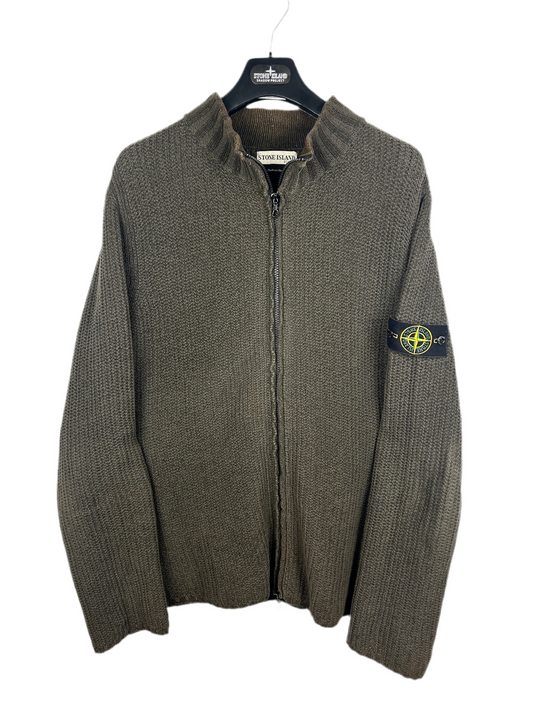 Maglione Vintage marrone con zip Stone Island - Taglia XL