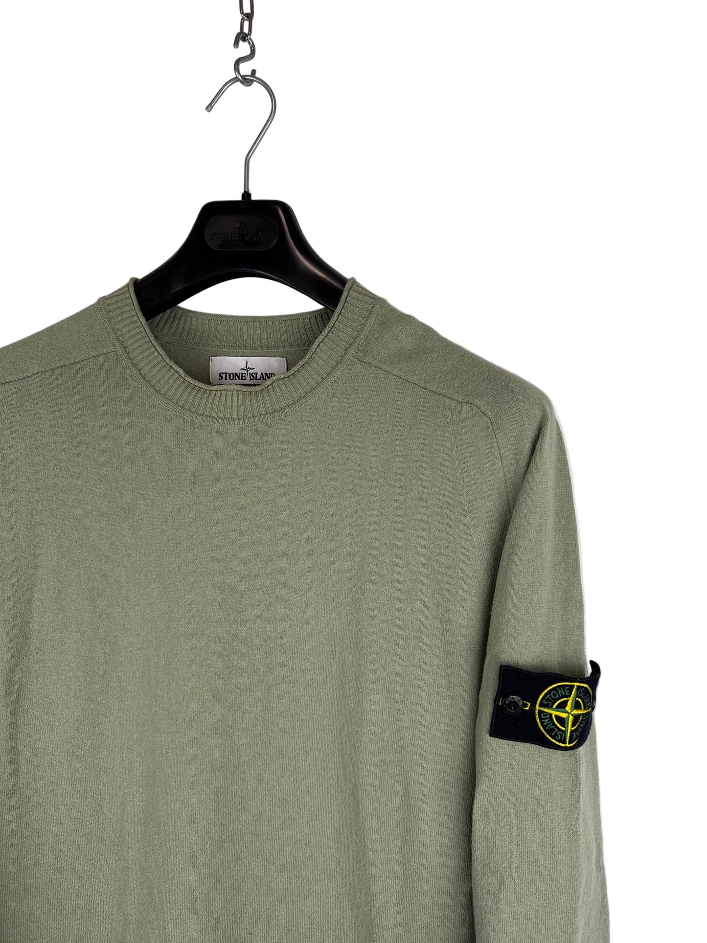 Maglione verde con strisce sui polsini Stone Island - Taglia XL