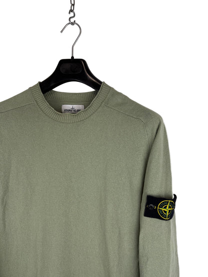 Maglione verde con strisce sui polsini Stone Island - Taglia XL