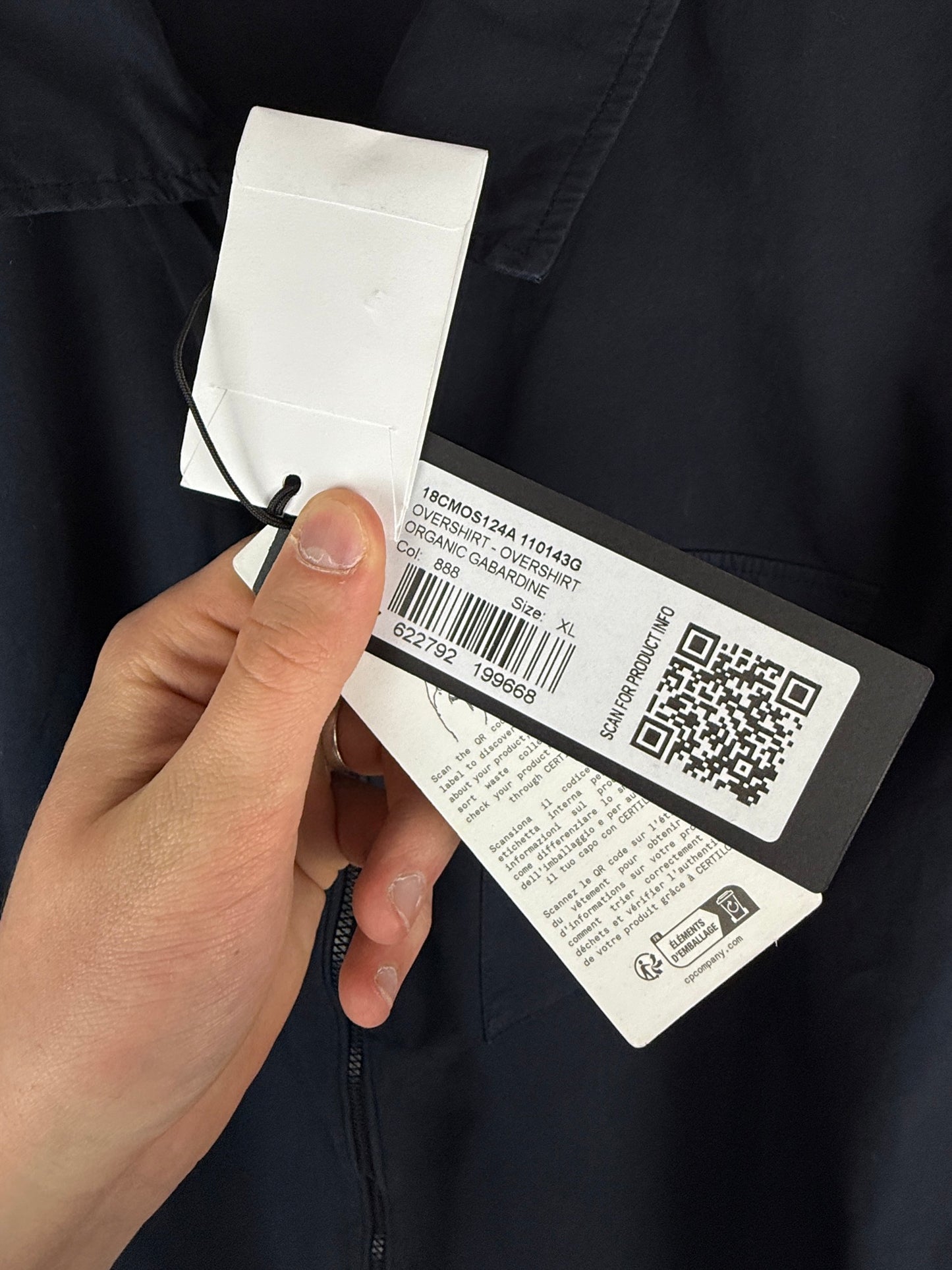 Overshirt blu navy con chiusura a zip C.P. Company (nuova con cartellino) - Taglia XL