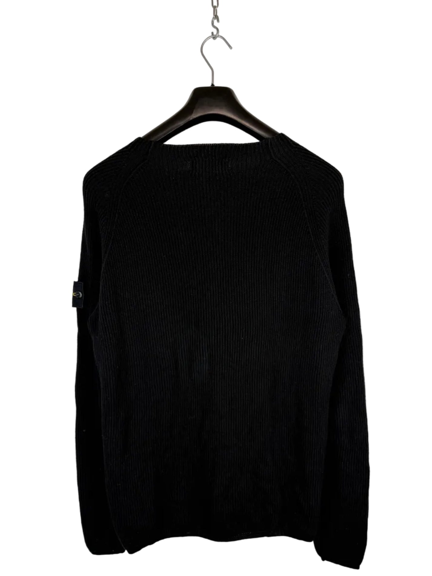 Maglione nero a coste Stone Island - Taglia M