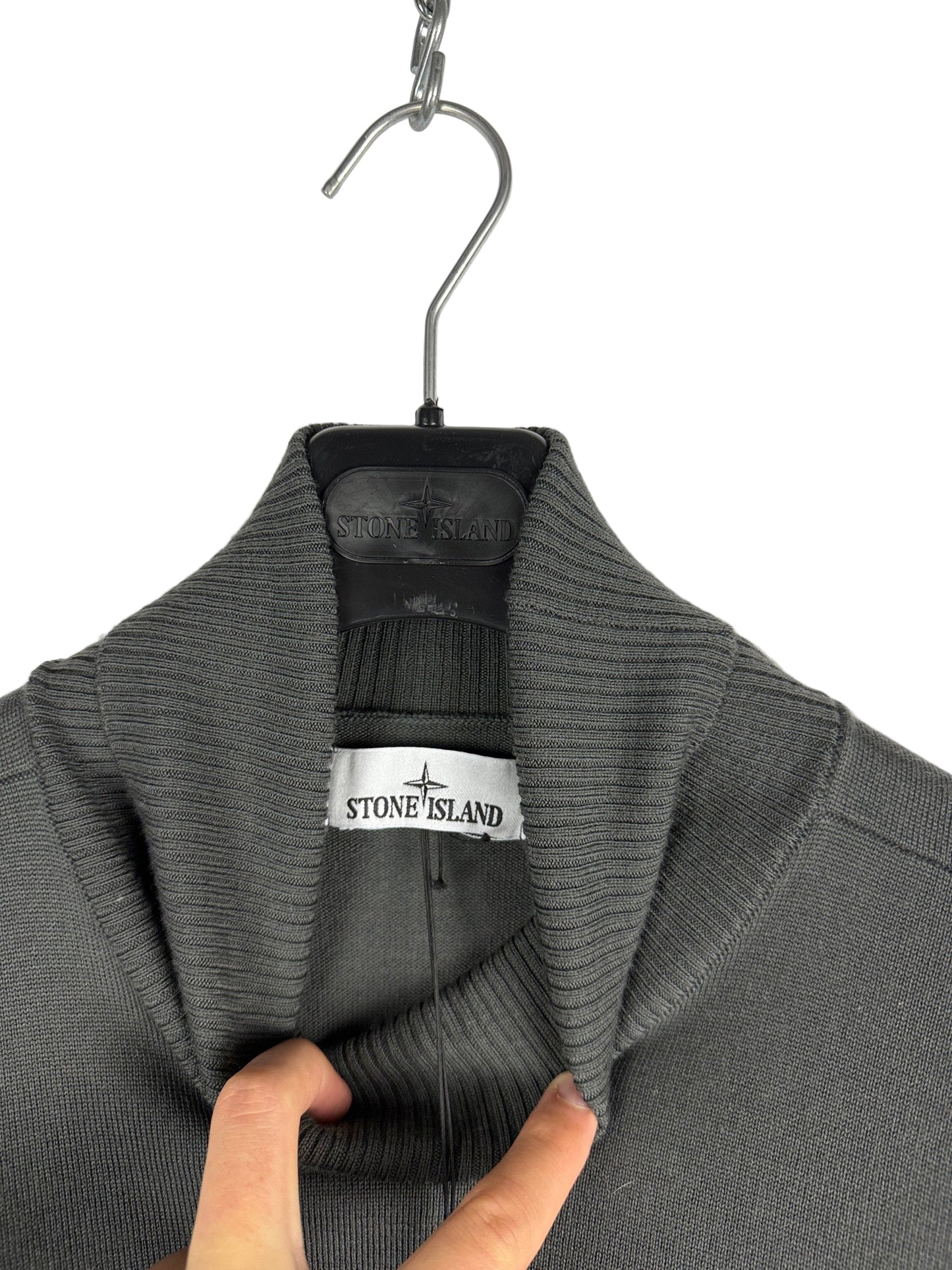 Maglione dolcevita grigio Stone Island (nuovo con cartellino) - Taglia S