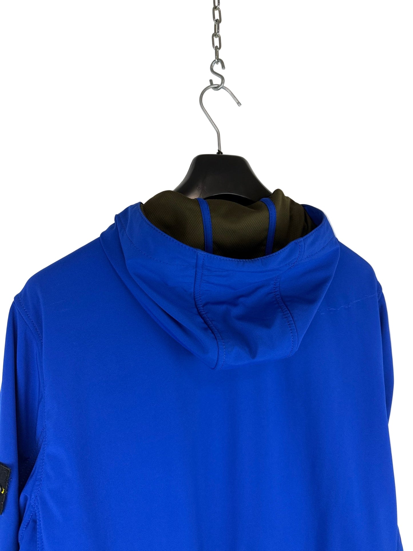 Giacca Light Soft Shell-R blu con zip e cappuccio Stone Island - Taglia XXL
