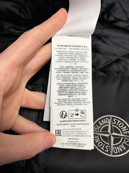Giacca Helicopter Full Grain Leather Stone Island x Supreme (nuova con cartellino) - Taglia L