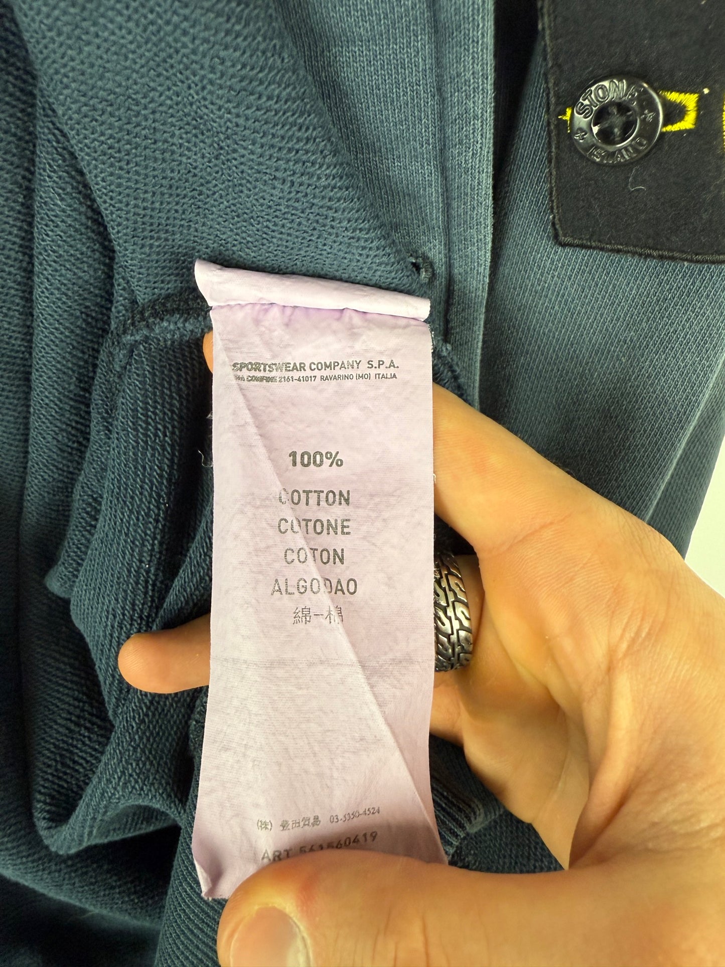 Cardigan blu con chiusura a bottoni Stone Island - Taglia 3XL