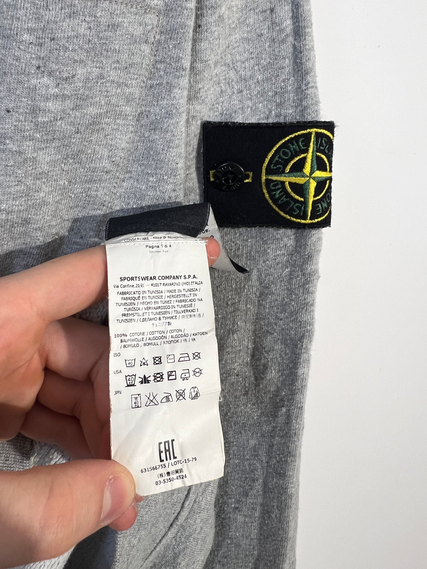 Maglione grigio con taschino sul petto Stone Island - Taglia L