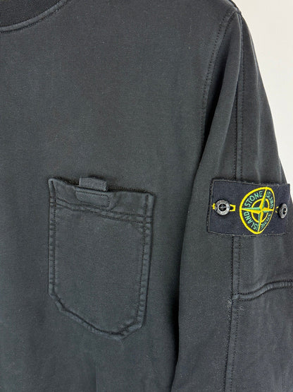 Felpa nera con taschino sul petto Stone Island - Taglia XL