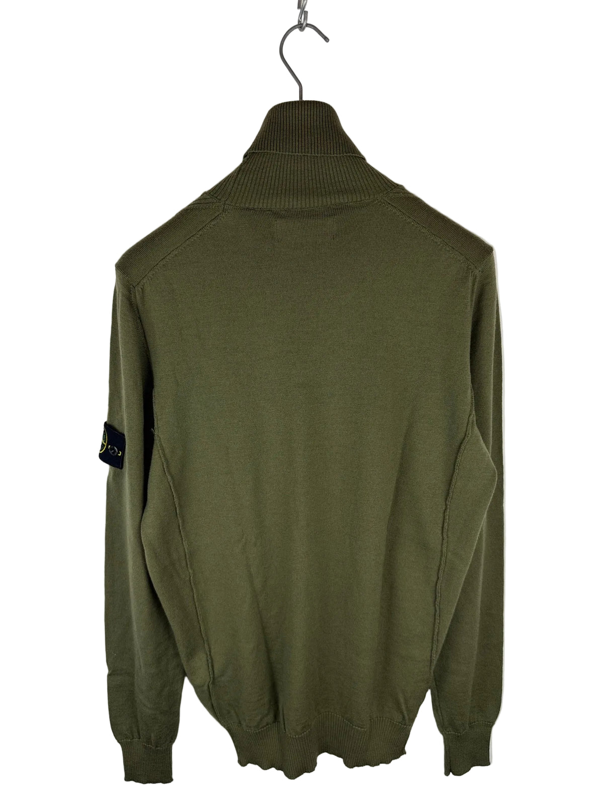 Maglione dolcevita verde in 100% lana Stone Island - Taglia M